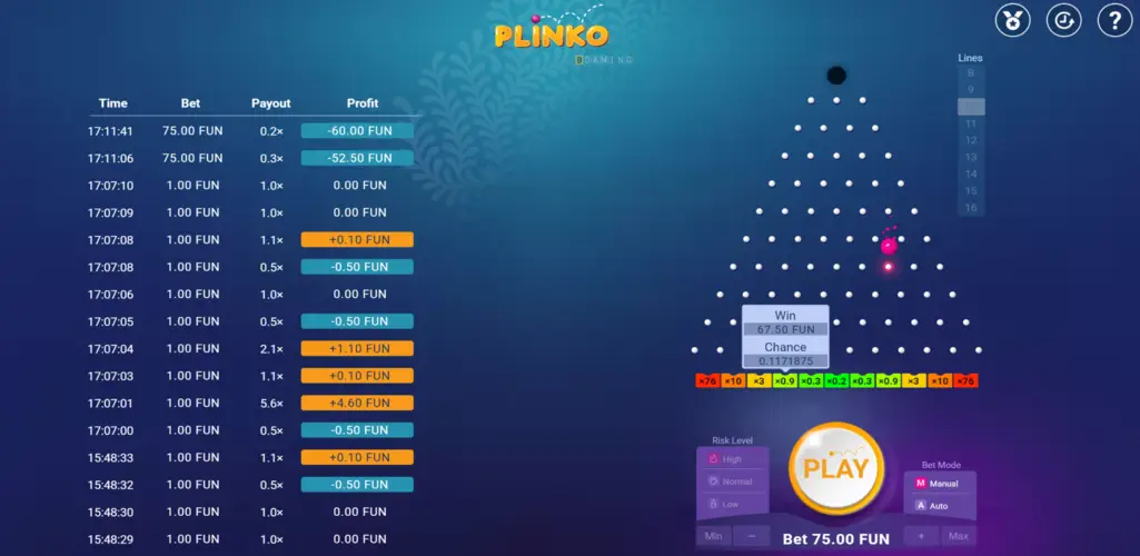 Plinko Game Play